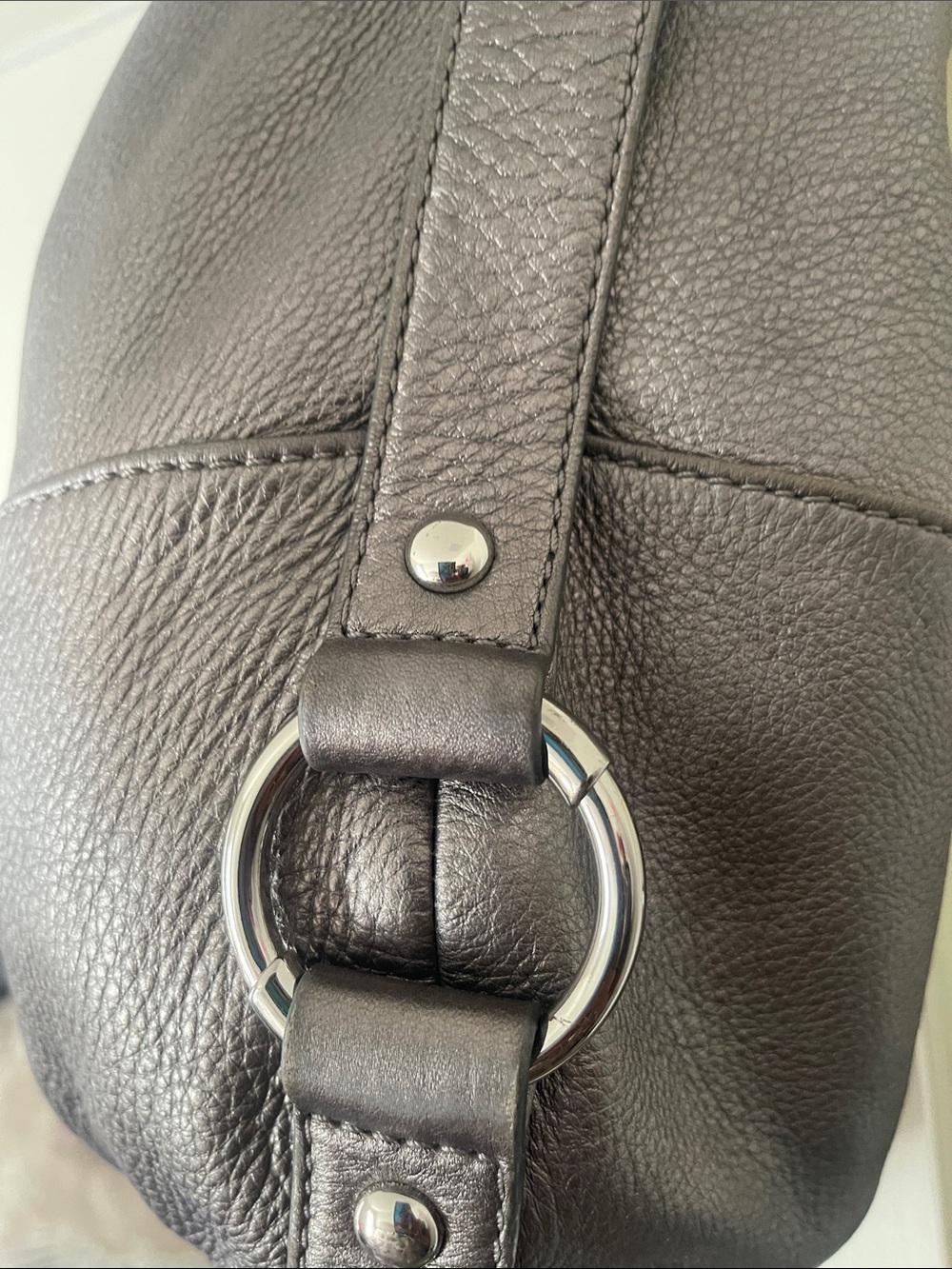 Michael Kors Pewter Metallic Pebble Leather Hobo Bag - Picture 4 of 13